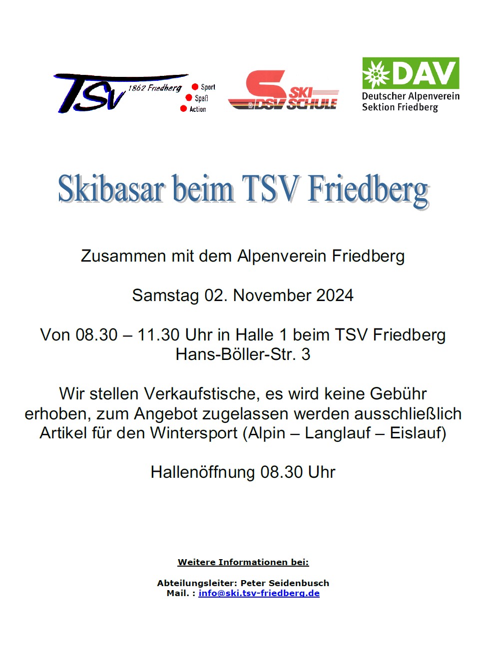 Skibasar beim TSV Friedberg